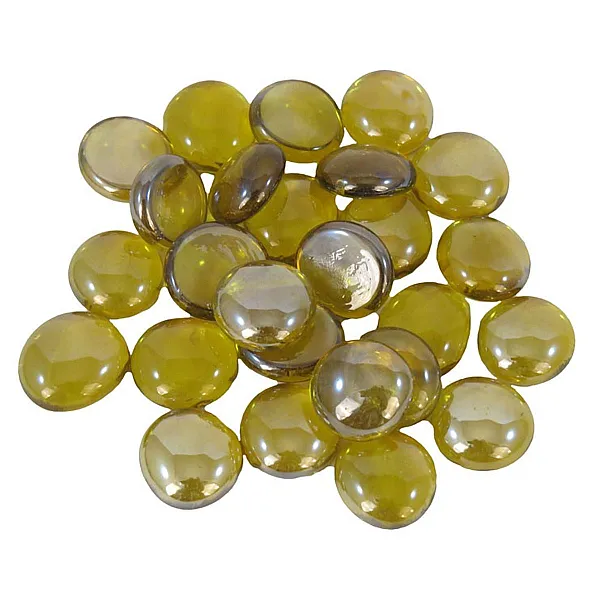 Διακοσμητικό Χαλίκι Ενυδρείου Γυάλινο flat honey  300 g Ø2cm