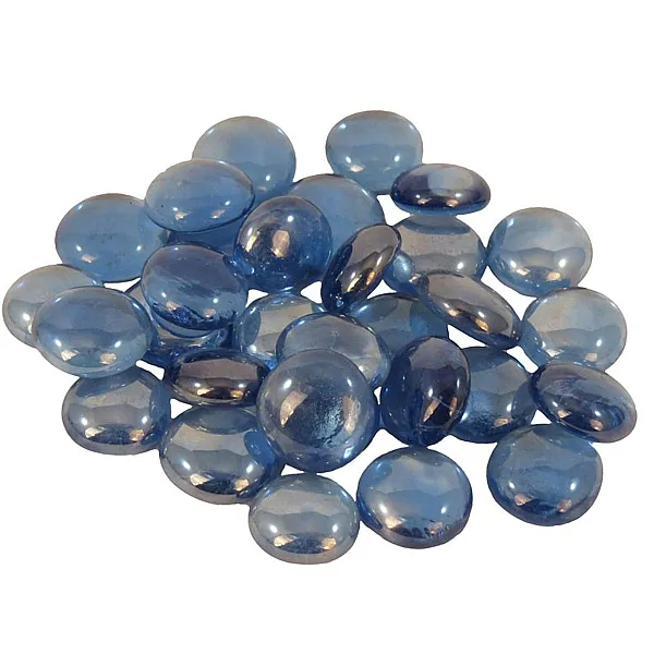 Διακοσμητικό Χαλίκι Ενυδρείου Γυάλινο flat light blue 300 g Ø2cm